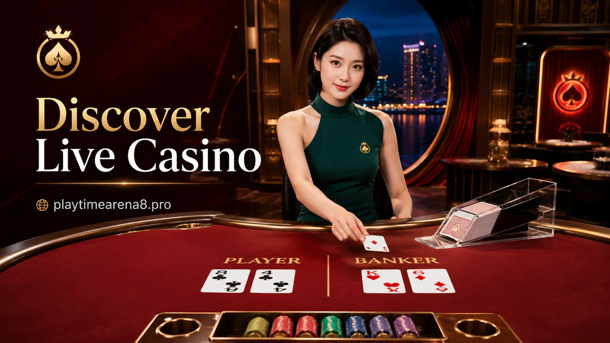 PLAYTIME online casino sapphire studio with a professional dealer and central live table
